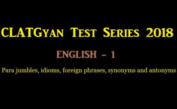 Test One from the CLATGyan Test Series 2018 Published